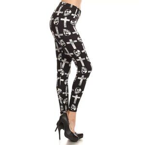 Black and White Plaid Print Leggings